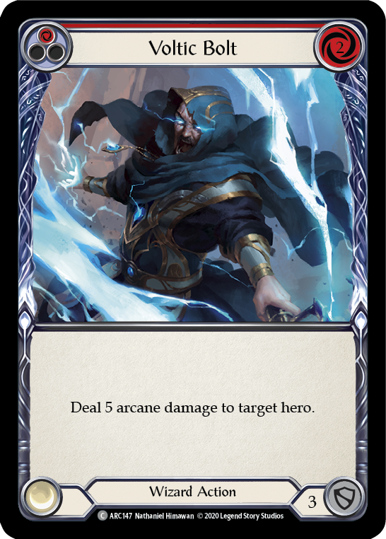 Flesh and Blood TCG | Voltic Bolt (Red) [U-ARC147] (Arcane Rising Unlimited)  Unlimited Rainbow Foil | The Nerd Merchant