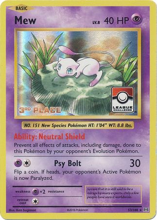 Pokemon | Mew (53/108) (League Promo 3rd Place) [XY: Evolutions] | The Nerd Merchant
