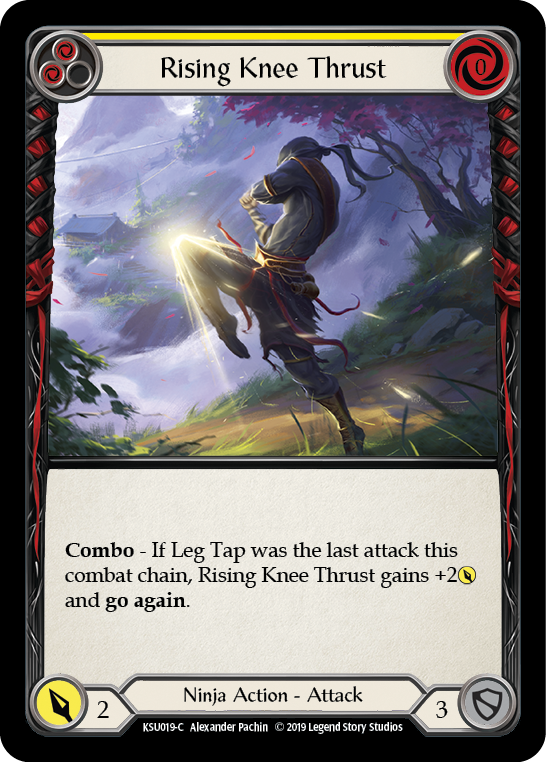 Flesh and Blood TCG | Rising Knee Thrust (Yellow) [KSU019-C] (Katsu Hero Deck)  1st Edition Normal | The Nerd Merchant