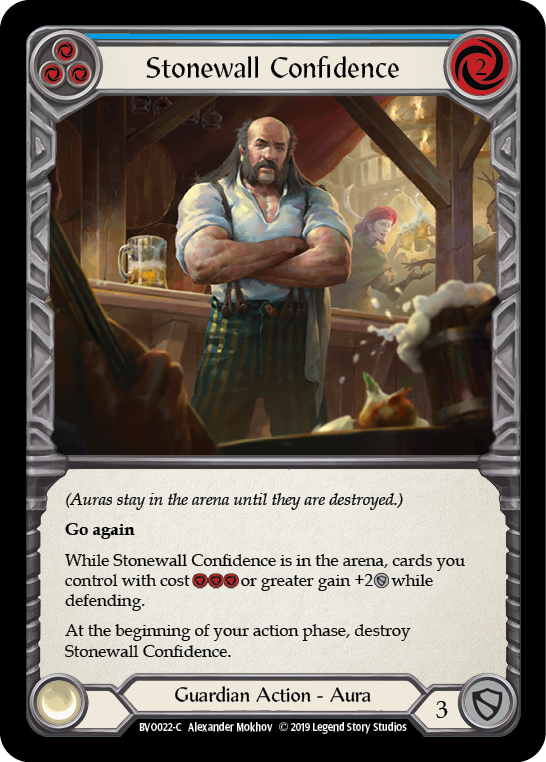 Flesh and Blood TCG | Stonewall Confidence (Blue) [BVO022-C] (Bravo Hero Deck)  1st Edition Normal | The Nerd Merchant