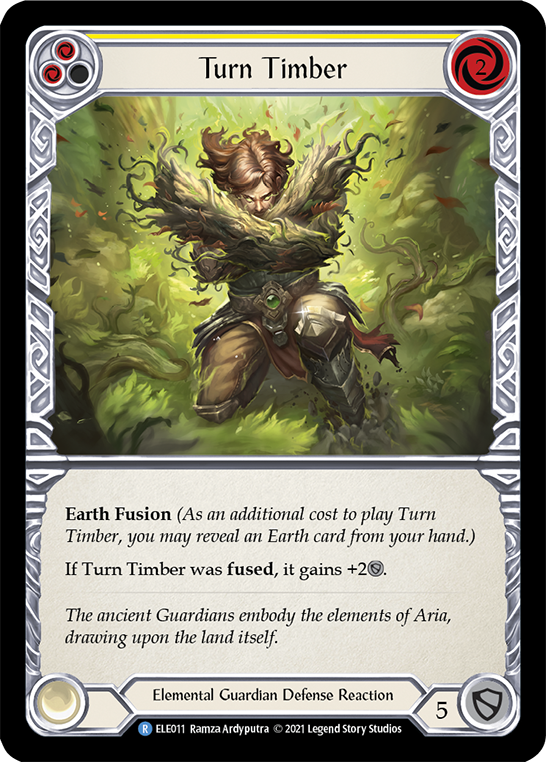 Flesh and Blood TCG | Turn Timber (Yellow) [ELE011] (Tales of Aria)  1st Edition Rainbow Foil | The Nerd Merchant