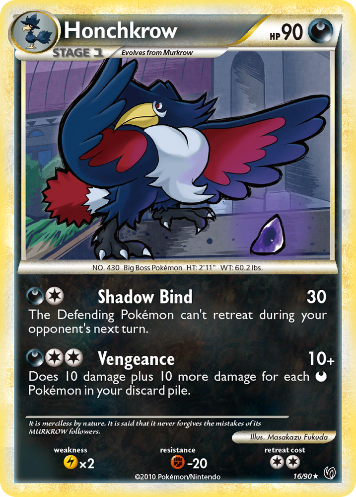 Pokemon | Honchkrow (16/90) [HeartGold & SoulSilver: Undaunted] | The Nerd Merchant