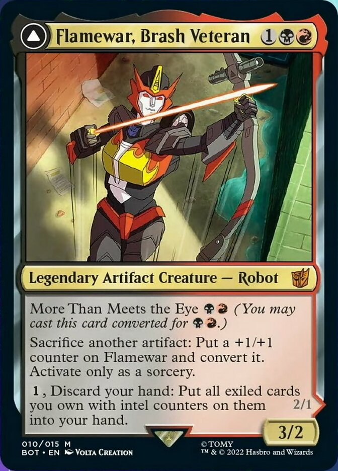 Magic | Flamewar, Brash Veteran // Flamewar, Streetwise Operative [Transformers] | The Nerd Merchant