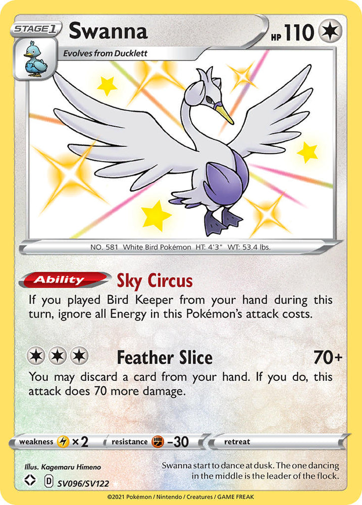 Pokemon | Swanna (SV096/SV122) [Sword & Shield: Shining Fates] | The Nerd Merchant