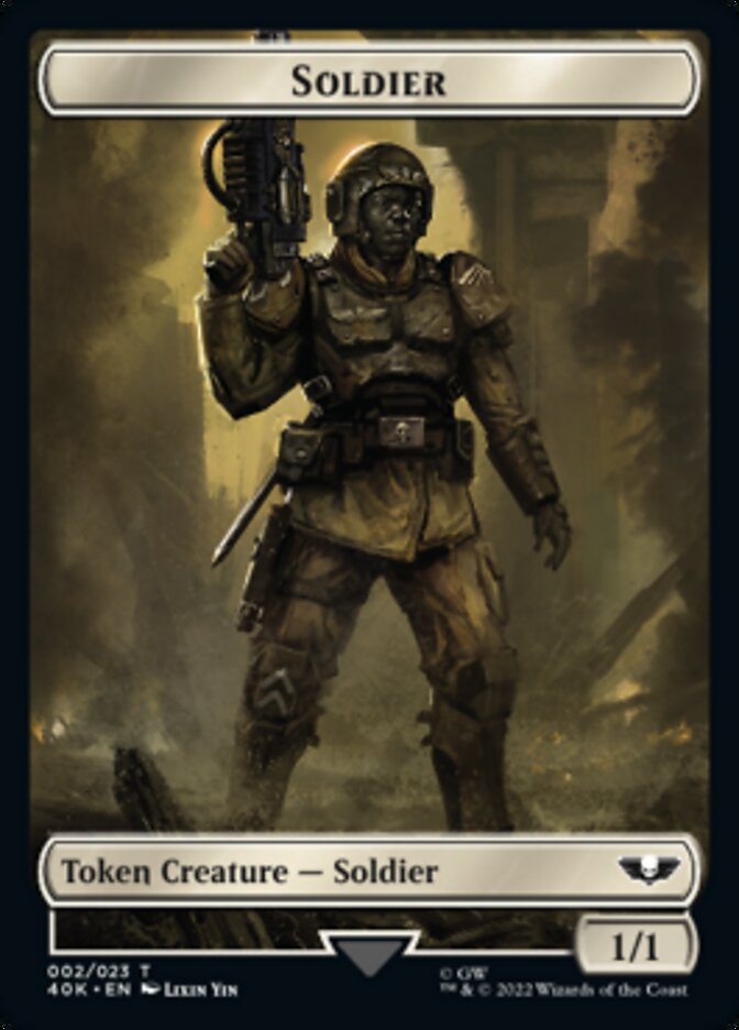 Magic | Soldier (002) // Space Marine Devastator Double-Sided Token [Warhammer 40,000 Tokens] | The Nerd Merchant