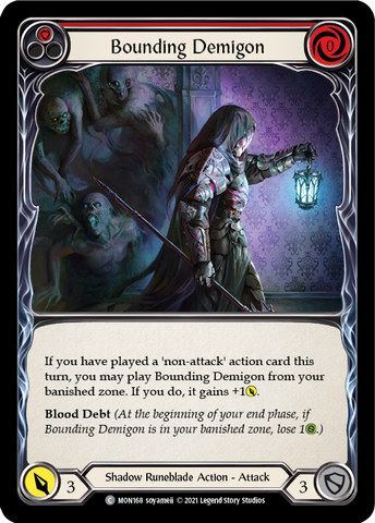 Flesh and Blood TCG | Bounding Demigon (Red) [MON168-RF] (Monarch)  1st Edition Rainbow Foil | The Nerd Merchant