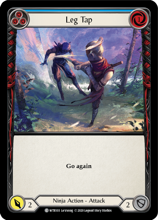 Flesh and Blood TCG | Leg Tap (Blue) [U-WTR103] (Welcome to Rathe Unlimited)  Unlimited Rainbow Foil | The Nerd Merchant