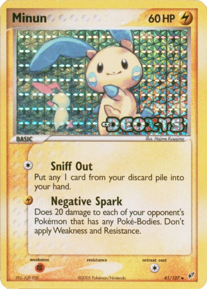 Pokemon | Minun (41/107) (Stamped) [EX: Deoxys] | The Nerd Merchant