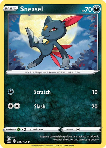 Pokemon | Sneasel (086/172) [Sword & Shield: Brilliant Stars] | The Nerd Merchant