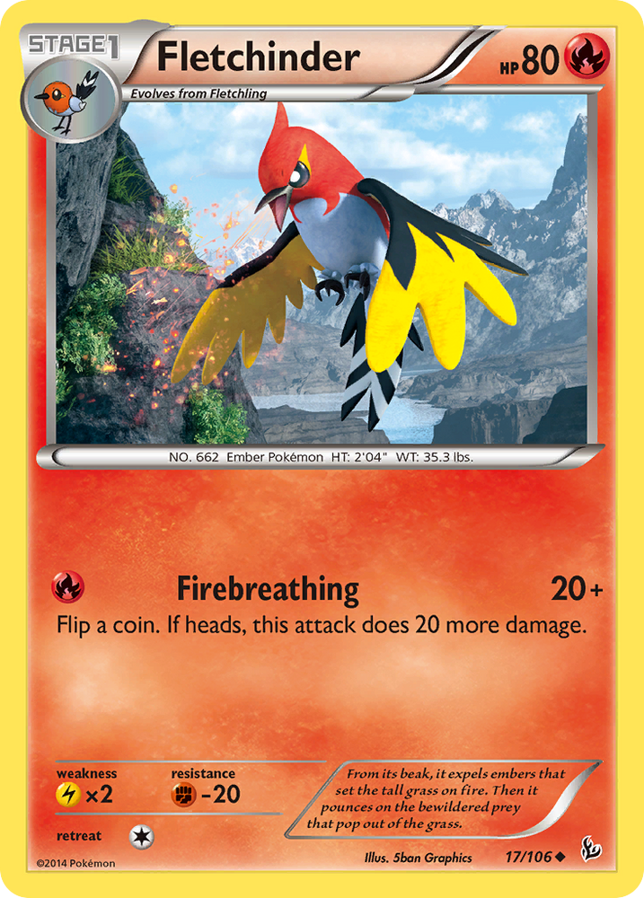 Pokemon | Fletchinder (17/106) [XY: Flashfire] | The Nerd Merchant