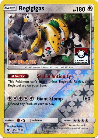 Pokemon | Regigigas (84/111) (League Promo 3rd Place) [Sun & Moon: Crimson Invasion] | The Nerd Merchant