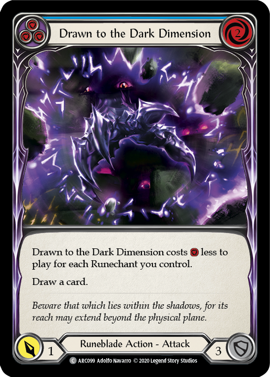 Flesh and Blood TCG | Drawn to the Dark Dimension (Blue) [U-ARC099] (Arcane Rising Unlimited)  Unlimited Rainbow Foil | The Nerd Merchant