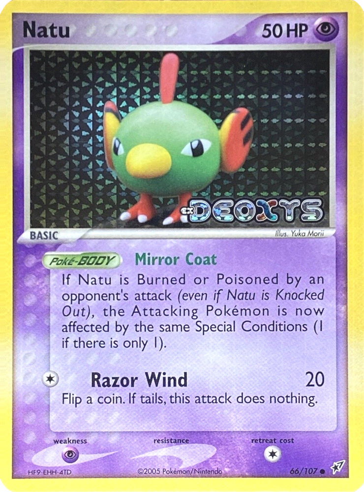 Pokemon | Natu (66/107) (Stamped) [EX: Deoxys] | The Nerd Merchant