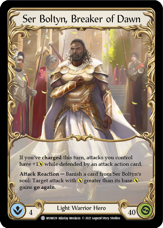 Flesh and Blood TCG | Ser Boltyn, Breaker of Dawn // Boltyn [MON029 // MON030] (Monarch)  1st Edition Normal | The Nerd Merchant