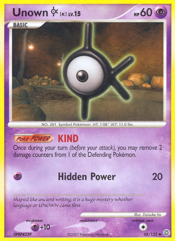 Pokemon | Unown K (68/132) [Diamond & Pearl: Secret Wonders] | The Nerd Merchant