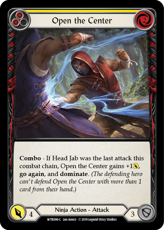 Flesh and Blood TCG | Open the Center (Yellow) [WTR096-C] (Welcome to Rathe)  Alpha Print Rainbow Foil | The Nerd Merchant