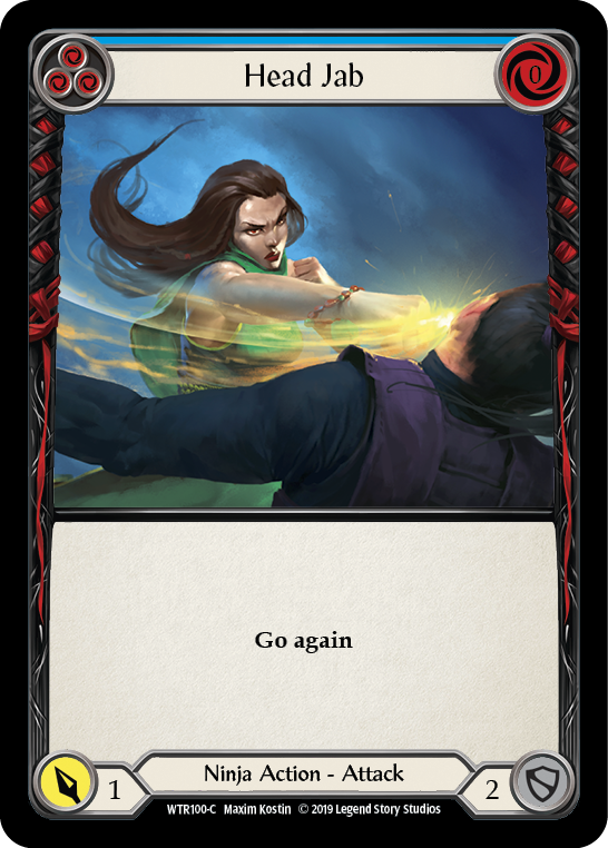 Flesh and Blood TCG | Head Jab (Blue) [WTR100-C] (Welcome to Rathe)  Alpha Print Rainbow Foil | The Nerd Merchant
