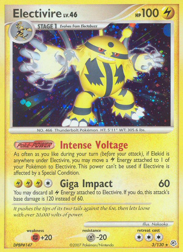 Pokemon | Electivire (3/130) [Diamond & Pearl: Base Set] | The Nerd Merchant