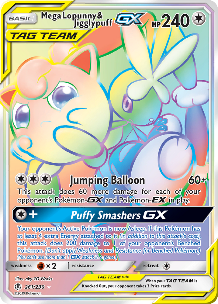 Pokemon| Mega Lopunny & Jigglypuff GX (261/236) [Sun & Moon: Cosmic Eclipse] | The Nerd Merchant