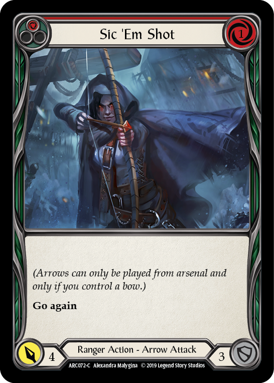 Flesh and Blood TCG | Sic 'Em Shot (Red) [ARC072-C] (Arcane Rising)  1st Edition Normal | The Nerd Merchant
