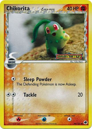 Pokemon | Chikorita (44/101) (Delta Species) (Stamped) [EX: Dragon Frontiers] | The Nerd Merchant