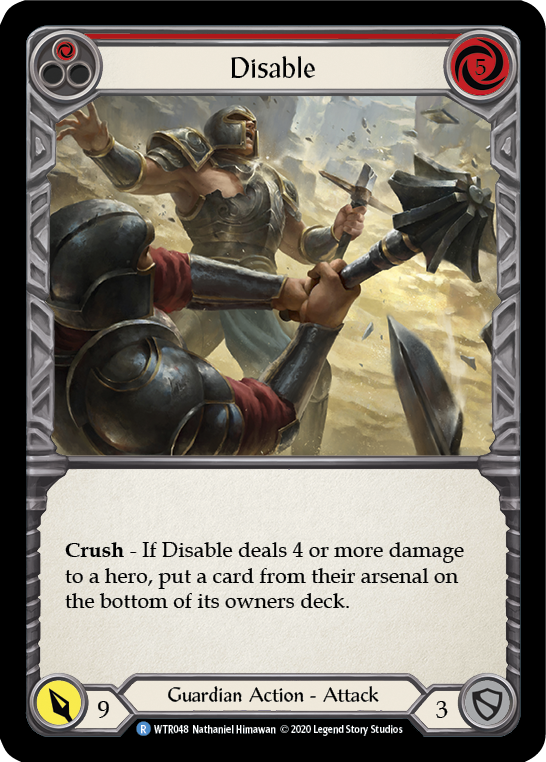 Flesh and Blood TCG | Disable (Red) [U-WTR048] (Welcome to Rathe Unlimited)  Unlimited Rainbow Foil | The Nerd Merchant