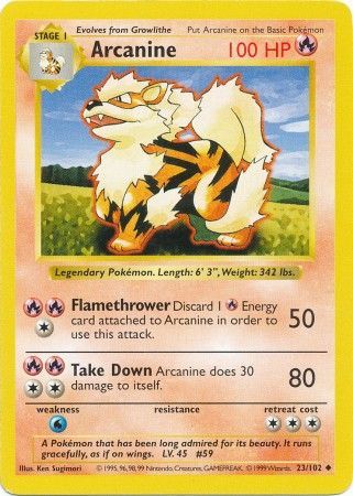 Pokemon | Arcanine (23/102) [Base Set Shadowless Unlimited] | The Nerd Merchant