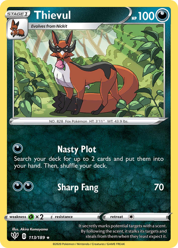 Pokemon | Thievul (113/189) [Sword & Shield: Darkness Ablaze] | The Nerd Merchant