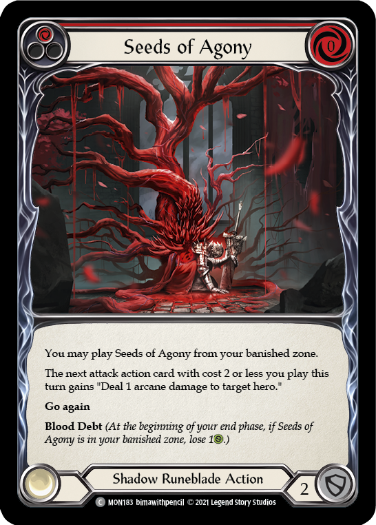 Flesh and Blood TCG | Seeds of Agony (Red) [MON183-RF] (Monarch)  1st Edition Rainbow Foil | The Nerd Merchant