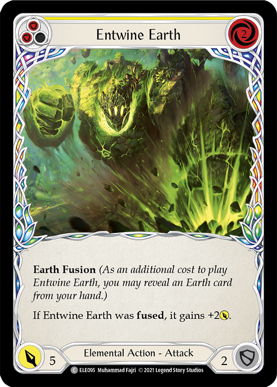 Flesh and Blood TCG | Entwine Earth (Yellow) [ELE095] (Tales of Aria)  1st Edition Rainbow Foil | The Nerd Merchant