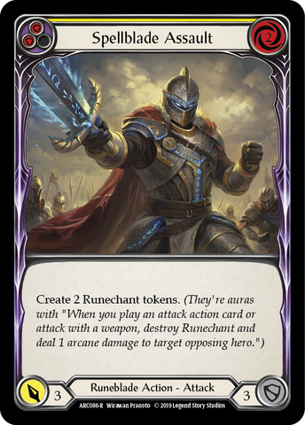 Flesh and Blood TCG | Spellblade Assault (Yellow) [ARC086-R] (Arcane Rising)  1st Edition Normal | The Nerd Merchant