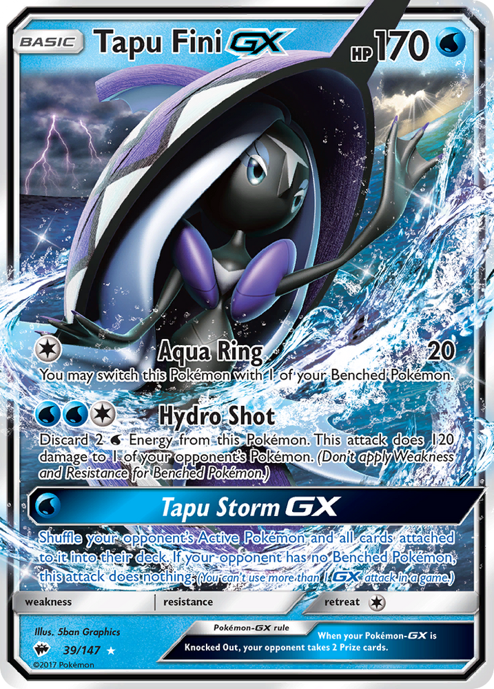 Pokemon | Tapu Fini GX (39/147) [Sun & Moon: Burning Shadows] | The Nerd Merchant