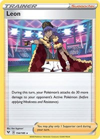 Pokemon | Leon (154/185) (Theme Deck Exclusive) [Sword & Shield: Vivid Voltage] | The Nerd Merchant