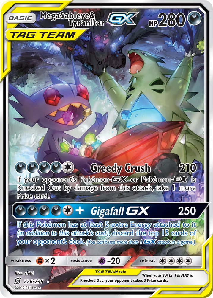 Pokemon | Mega Sableye & Tyranitar GX (226/236) [Sun & Moon: Unified Minds] | The Nerd Merchant