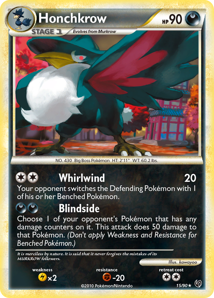 Pokemon | Honchkrow (15/90) [HeartGold & SoulSilver: Undaunted] | The Nerd Merchant
