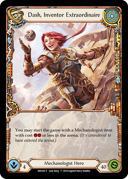 Flesh and Blood TCG | Dash, Inventor Extraordinaire // Death Dealer [ARC001 // ARC040] (Arcane Rising)  1st Edition Normal | The Nerd Merchant