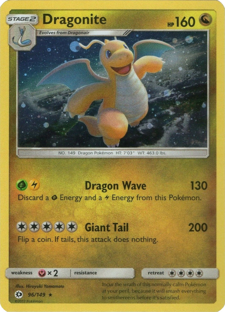 Pokemon | Dragonite (96/149) (Cosmos Holo) [Sun & Moon: Base Set] | The Nerd Merchant