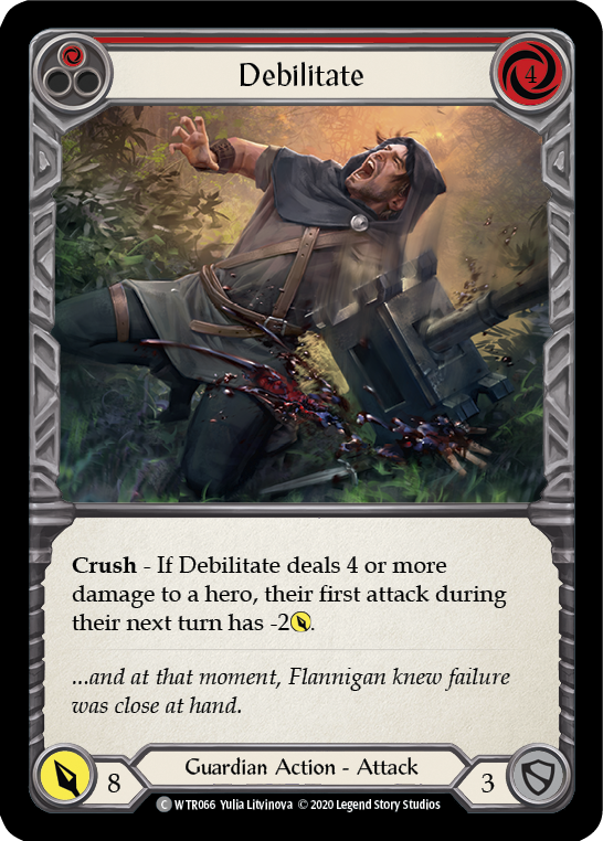 Flesh and Blood TCG | Debilitate (Red) [U-WTR066] (Welcome to Rathe Unlimited)  Unlimited Rainbow Foil | The Nerd Merchant