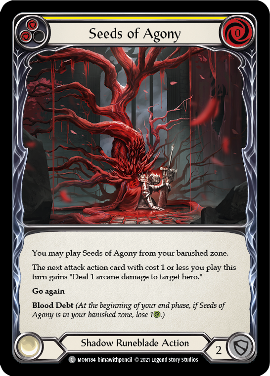 Flesh and Blood TCG | Seeds of Agony (Yellow) [MON184] (Monarch)  1st Edition Normal | The Nerd Merchant