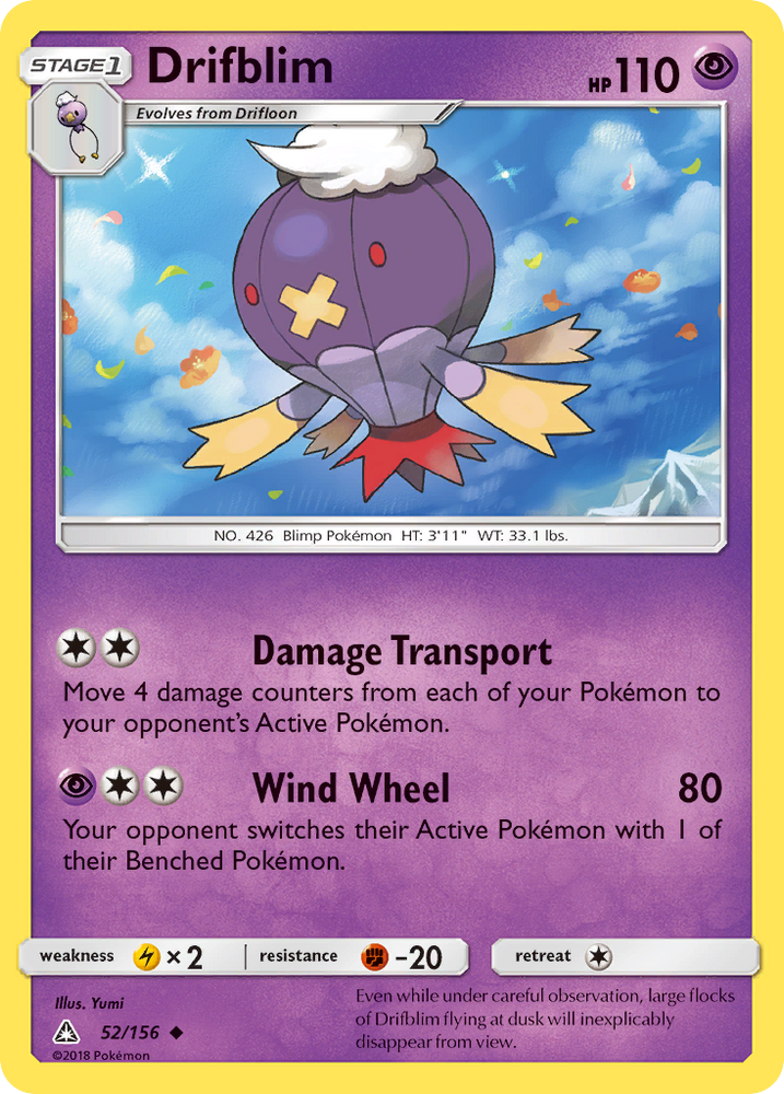 Pokemon | Drifblim (52/156) [Sun & Moon: Ultra Prism] | The Nerd Merchant
