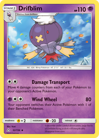 Pokemon | Drifblim (52/156) [Sun & Moon: Ultra Prism] | The Nerd Merchant