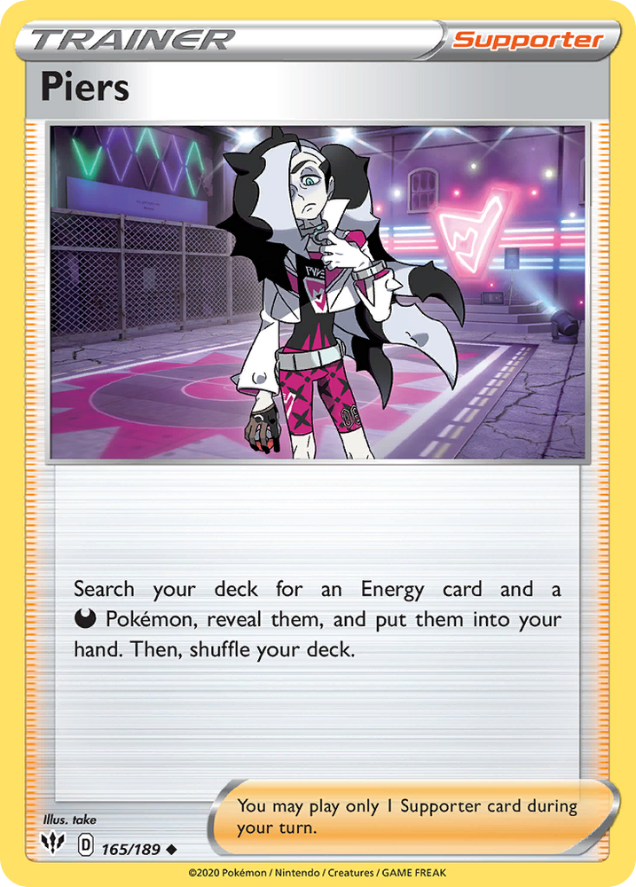 Pokemon | Piers (165/189) [Sword & Shield: Darkness Ablaze] | The Nerd Merchant