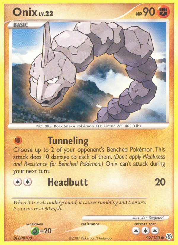 Pokemon | Onix (92/130) [Diamond & Pearl: Base Set] | The Nerd Merchant