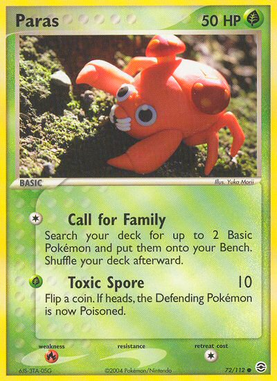 Pokemon | Paras (72/112) [EX: FireRed & LeafGreen] | The Nerd Merchant