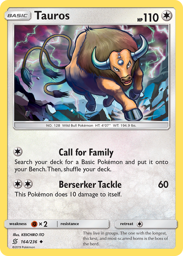 Pokemon | Tauros (164/236) [Sun & Moon: Unified Minds] | The Nerd Merchant