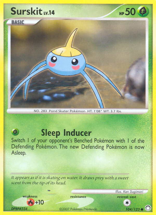 Pokemon | Surskit (104/123) [Diamond & Pearl: Mysterious Treasures] | The Nerd Merchant