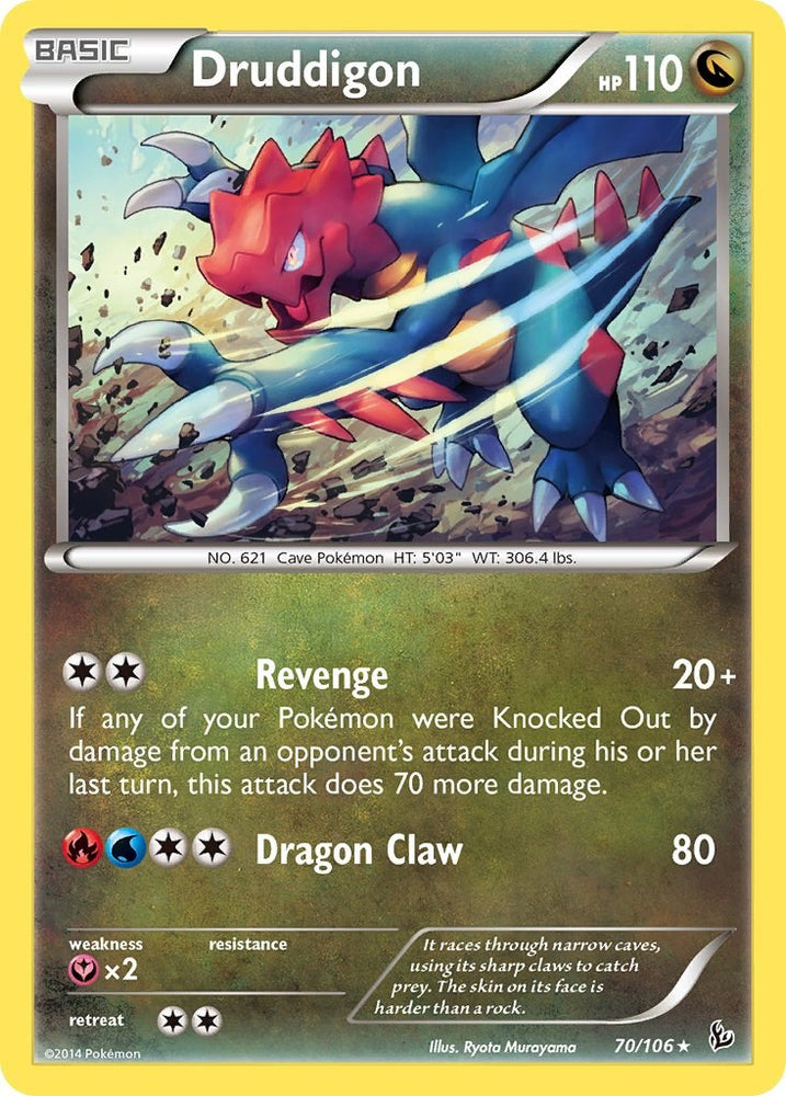 Pokemon | Druddigon (70/106) (Theme Deck Exclusive) [XY: Flashfire] | The Nerd Merchant