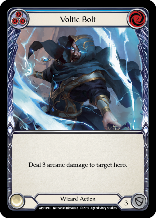 Flesh and Blood TCG | Voltic Bolt (Blue) [ARC149-C] (Arcane Rising)  1st Edition Rainbow Foil | The Nerd Merchant