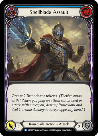 Flesh and Blood TCG | Spellblade Assault (Blue) [U-ARC087] (Arcane Rising Unlimited)  Unlimited Normal | The Nerd Merchant
