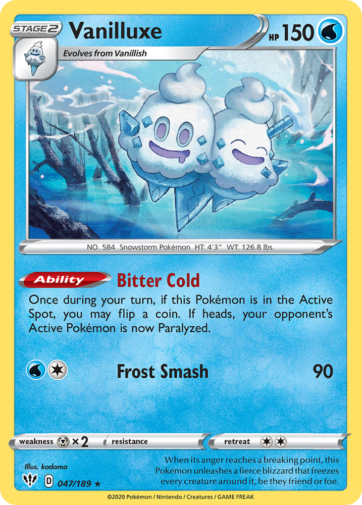 Pokemon | Vanilluxe (047/189) [Sword & Shield: Darkness Ablaze] | The Nerd Merchant